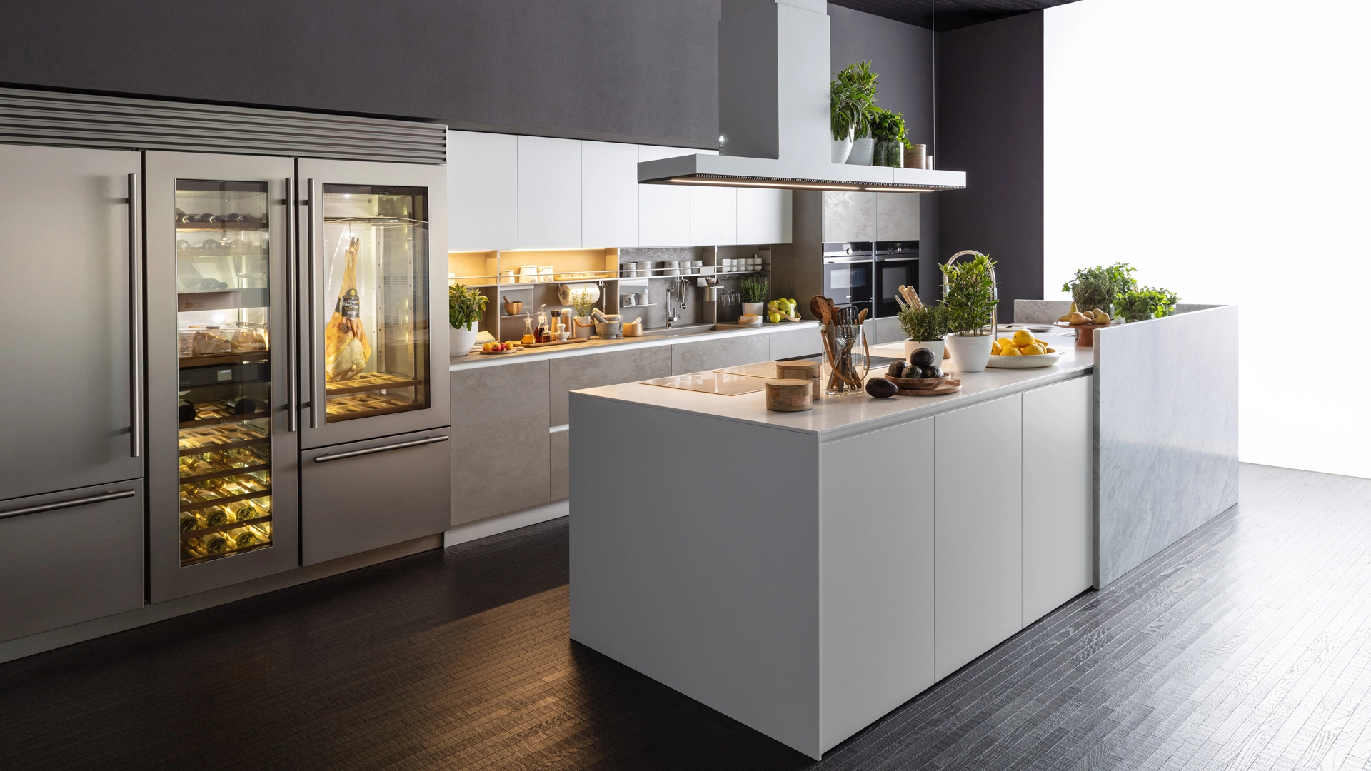 cuisine design blanche avec ilot