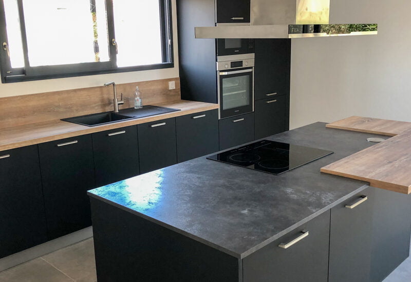 cuisine noire et bois