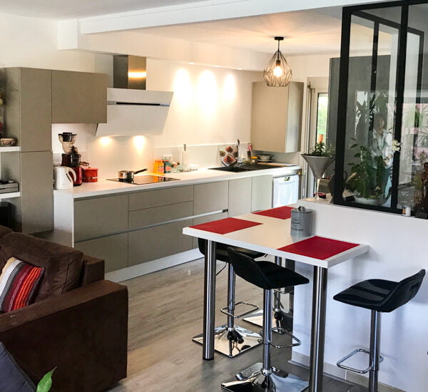 cuisine ouverte moderne verriere mange debout