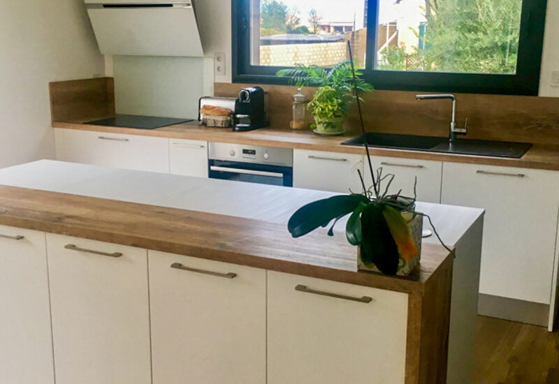 cuisine blanche et bois