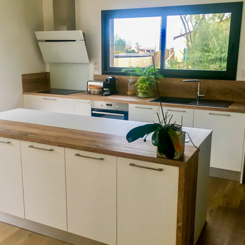 cuisine blanche et bois